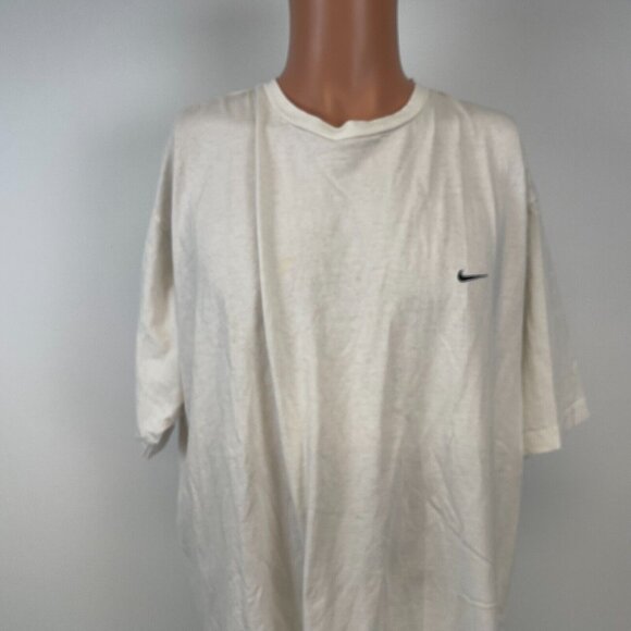 Nike Basic T Shirt Vtg 90s Embroidered Swoosh White Size XL - Picture 1 of 4